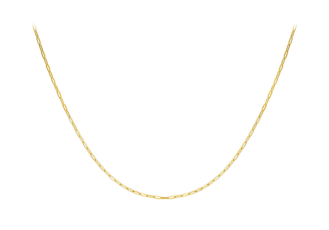 9K Yellow Gold Paper Chain Necklace 50 cm