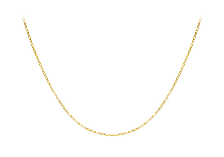9K Yellow Gold Paper Chain Necklace 50 cm