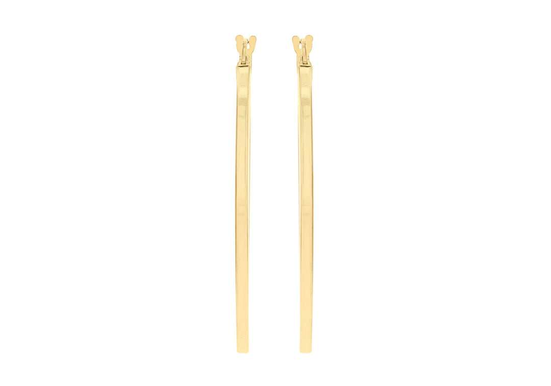 9K Yellow Gold Flat Oval Hoops