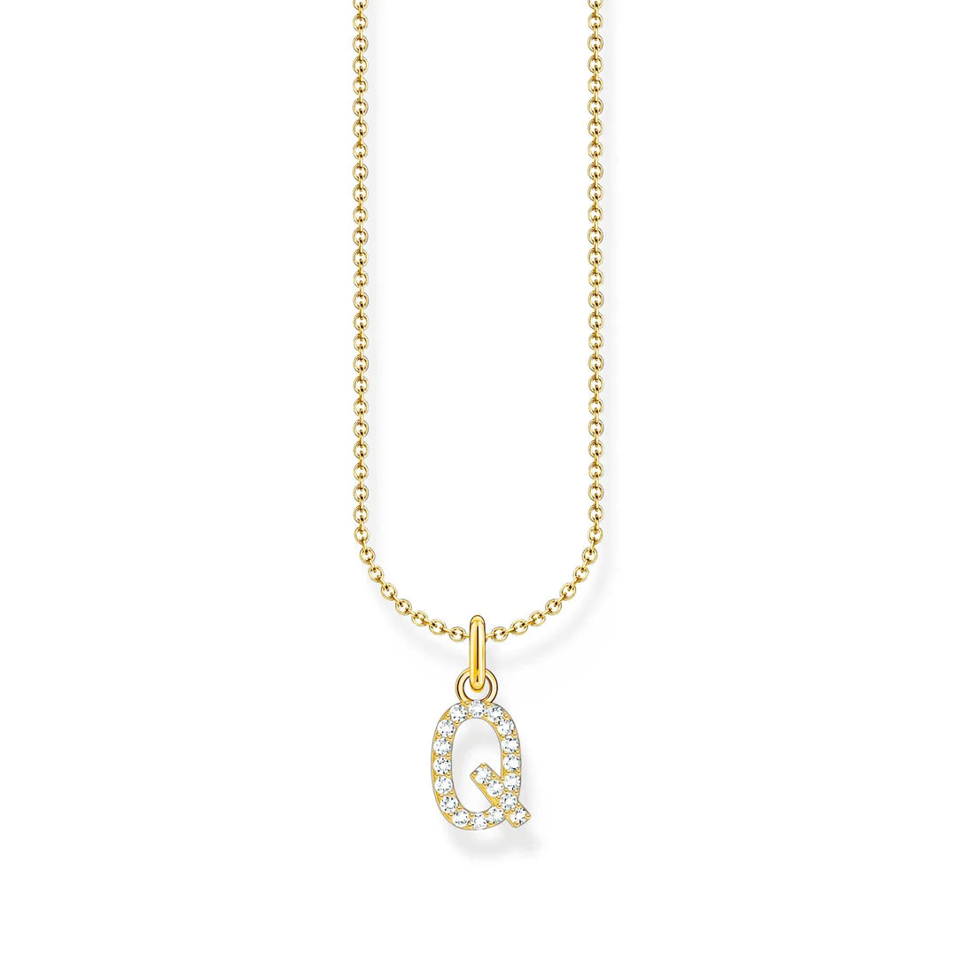 THOMAS SABO NECKLACE with Letter Pendant Q and White Zirconia - GOLD TKE2256Y