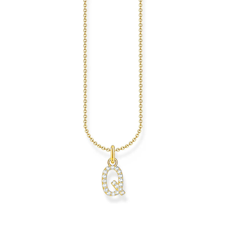THOMAS SABO NECKLACE with Letter Pendant Q and White Zirconia - GOLD TKE2256Y