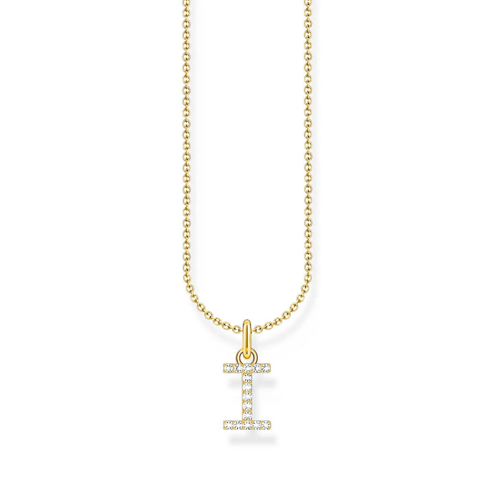THOMAS SABO NECKLACE with Letter Pendant I and White Zirconia - GOLD TKE2248Y