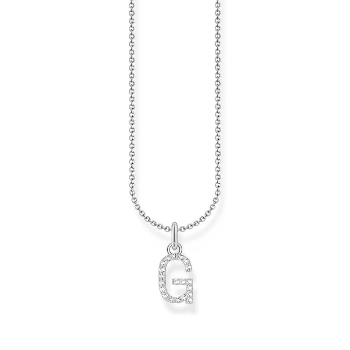 THOMAS SABO NECKLACE with Letter Pendant G and White Zirconia - SILVER TKE2246