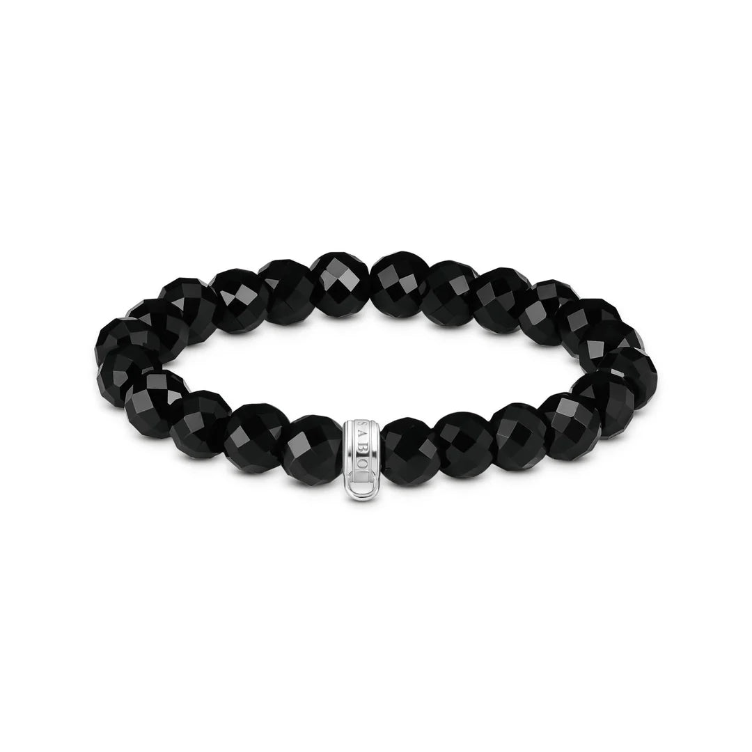 THOMAS SABO CHARM BRACELET Obsidian Oval Beads