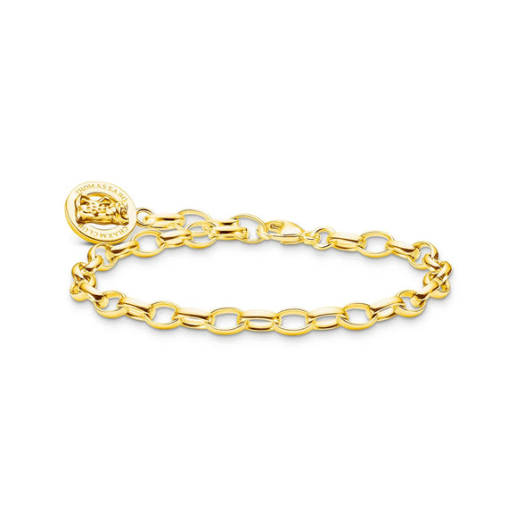 THOMAS SABO Charm Bracelet with Gold Bear Logo Ring Gold TX0291Y