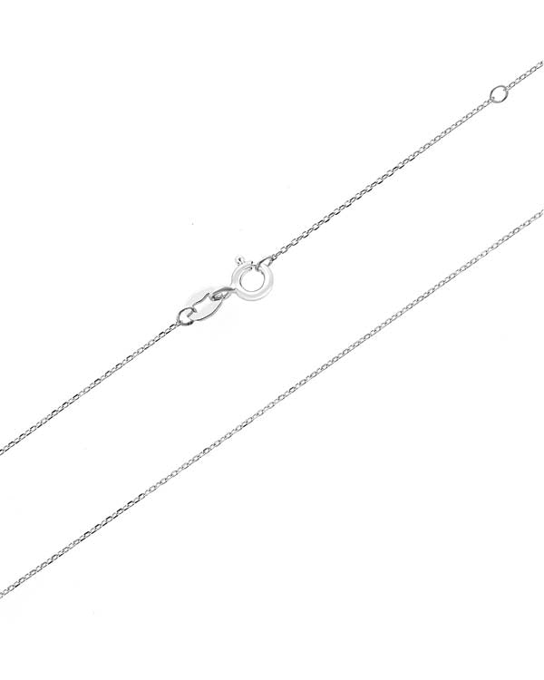 9K White Gold Fine Cable Chain 40-45cm
