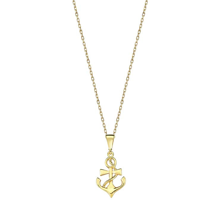 9K Yellow Gold Faith Love Hope Necklace 40-45cm