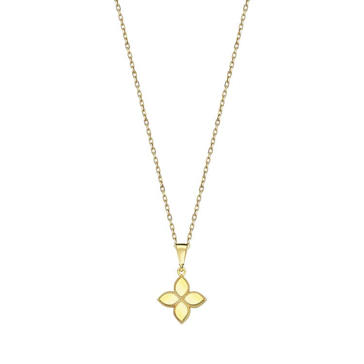 9K Yellow Gold Petite Floral Necklace 40-45cm