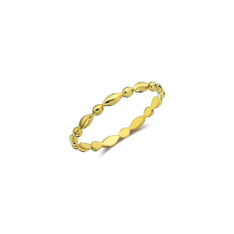 9K Yellow Gold Dots & Dashes Ring