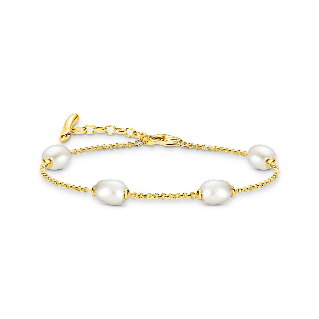 THOMAS SABO Bracelet with Freshwater Pearls in Gold