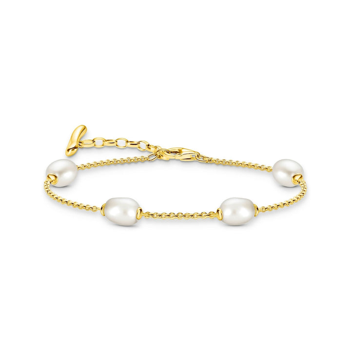 THOMAS SABO Bracelet with Freshwater Pearls in Gold