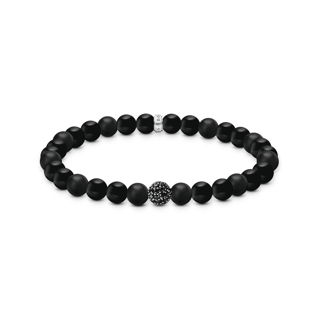 THOMAS SABO Obsidian bracelet with zirconia