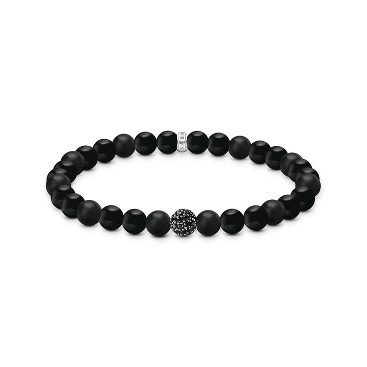 THOMAS SABO Obsidian bracelet with zirconia