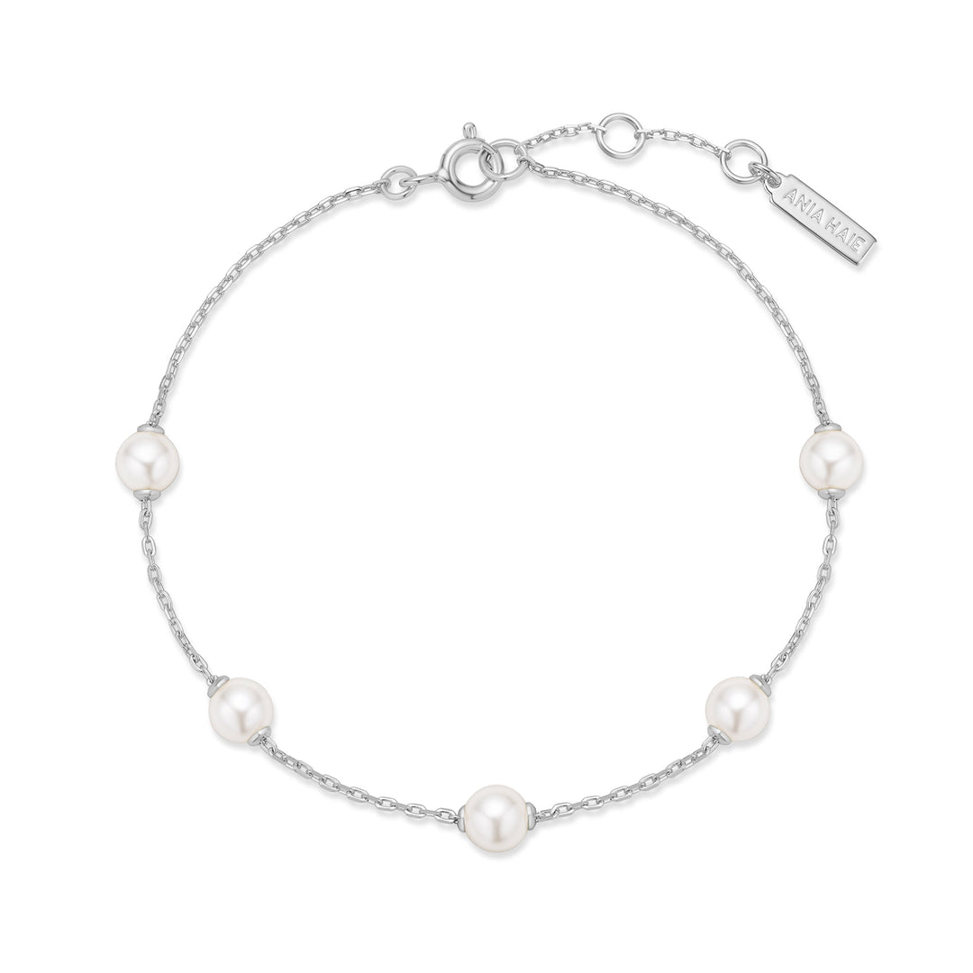 Ania Haie Silver Pearl Station Bracelet