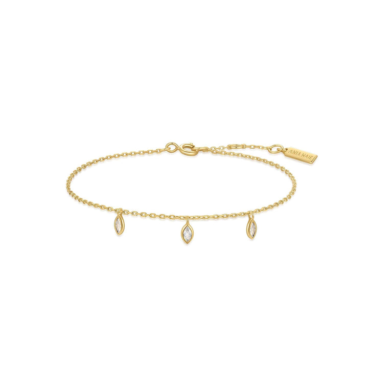 Ania Haie Gold Sparkling Triple Station Bracelet