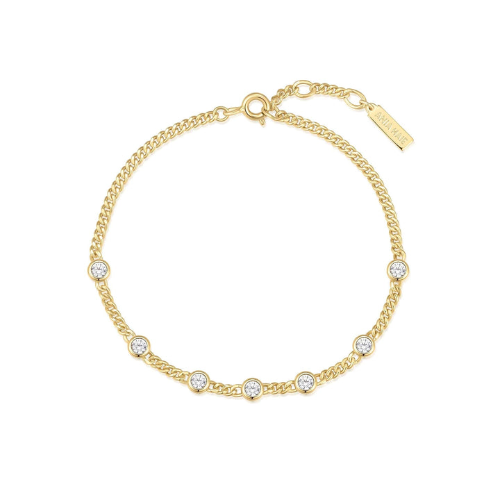 Ania Haie Gold Multi Station Round Stone Chain Bracelet
