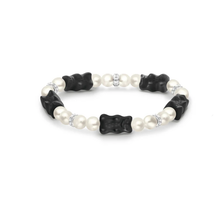 Thomas Sabo Pearl Bracelet with Black Goldbear