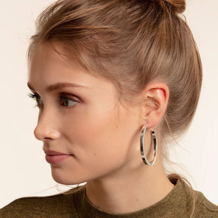 THOMAS SABO CHUNKY HOOP EARRINGS - Large Silver TCR641