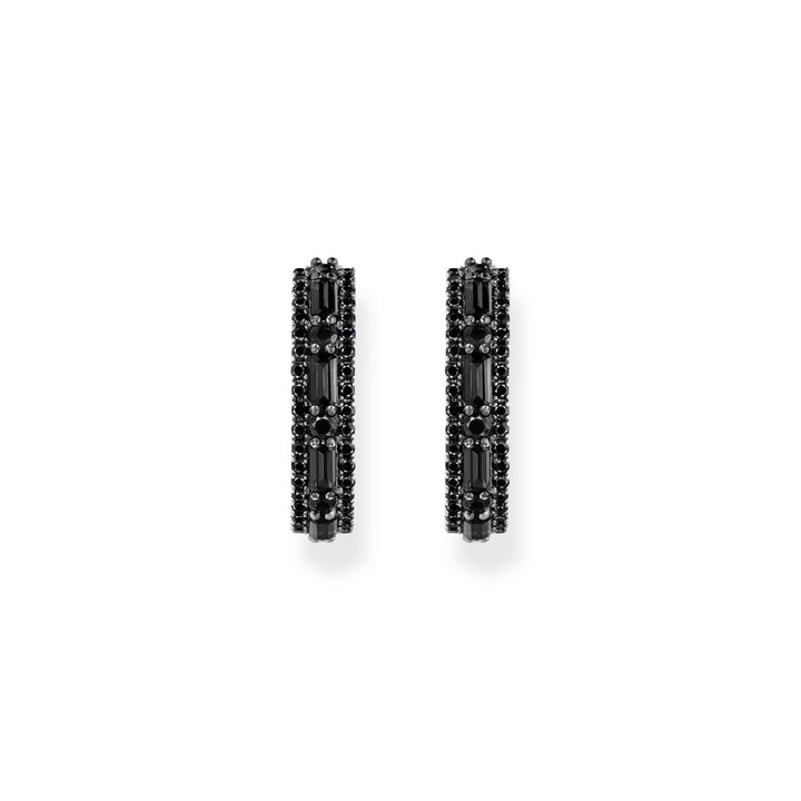 THOMAS SABO Hoop earrings with black zirconia TCR733BCZ