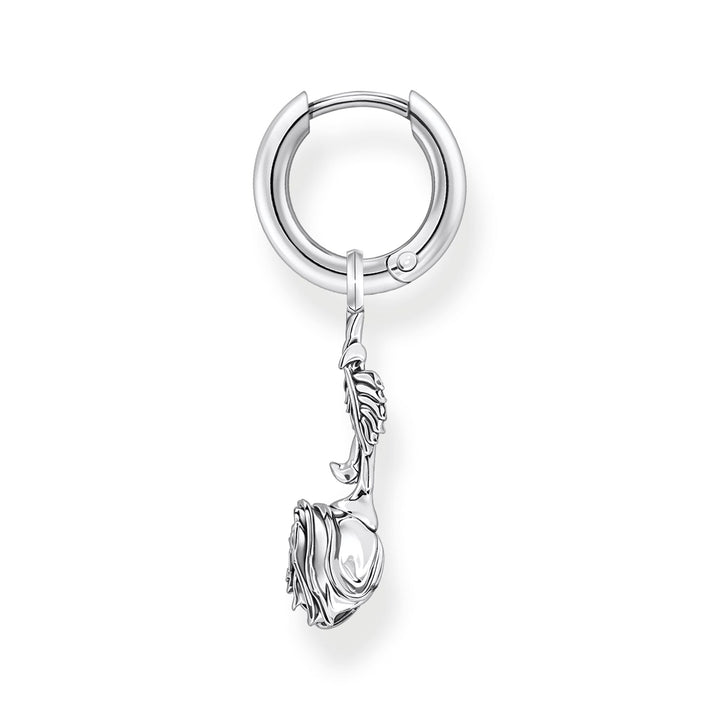 THOMAS SABO Single Creole with Midnight Rose Pendant