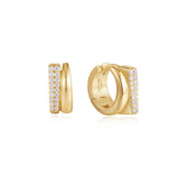 Ania Haie Gold Pave Double Huggie Hoop Earrings E051-04G