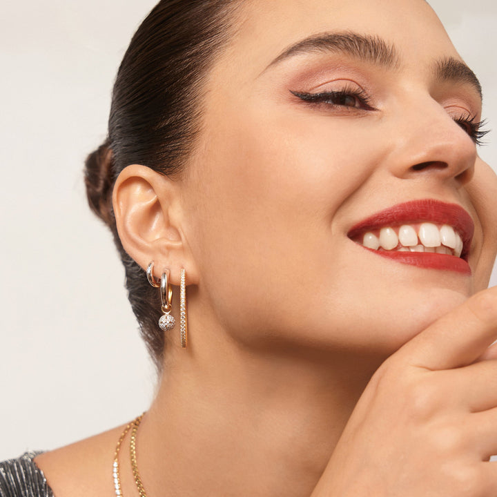 Ania Haie Gold Pave Hoop Earrings E052-03G