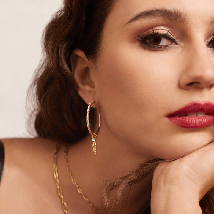 Ania Haie Gold Pave Hoop Earrings E052-03G