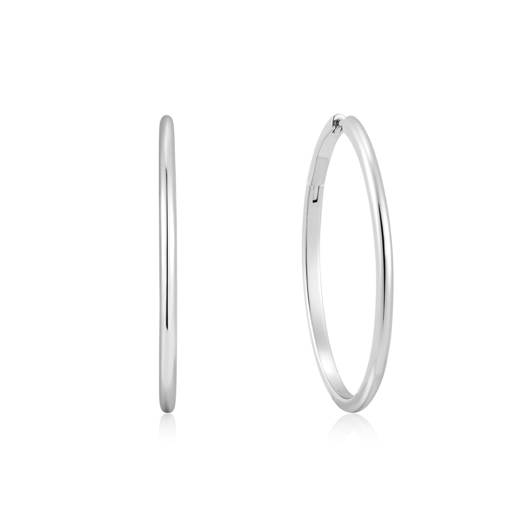 Ania Haie Silver Plain Oversized Hoops E059-21H