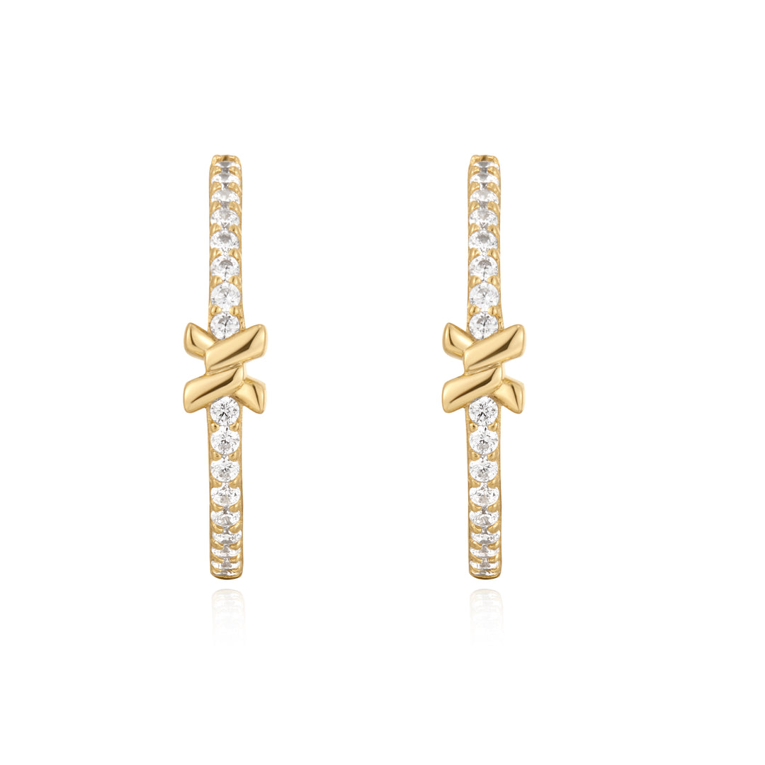 Ania Haie Gold Cross Hoops E061-14G