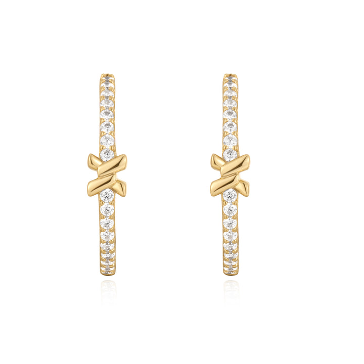 Ania Haie Gold Cross Hoops E061-14G