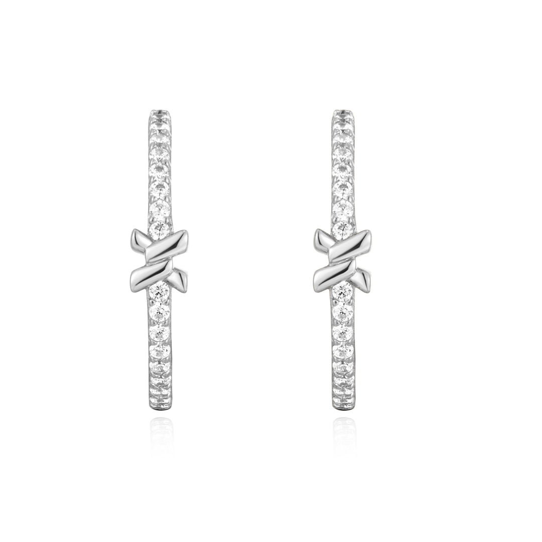 Ania Haie Silver Cross Hoops E061-14H