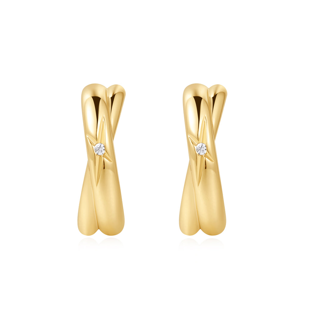 Ania Haie Gold Cross Duo Huggies E061-16G