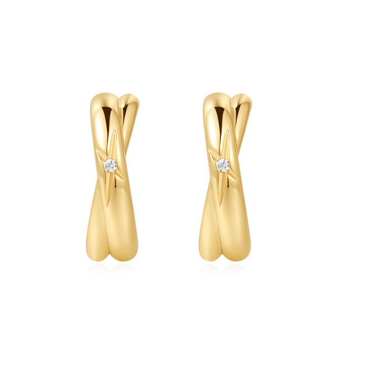 Ania Haie Gold Cross Duo Huggies E061-16G