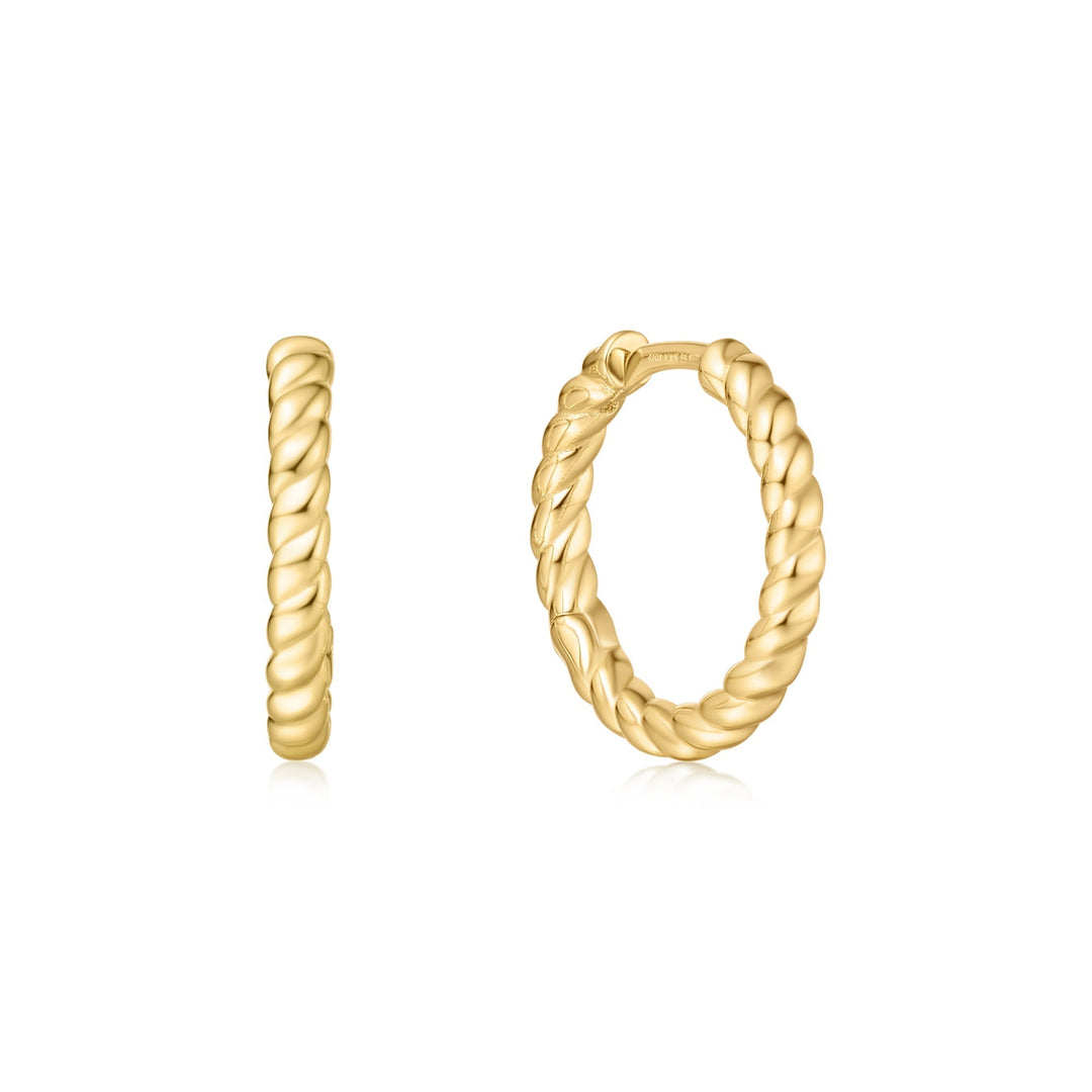 Ania Haie Gold Texture Medium Huggie Hoop Earrings