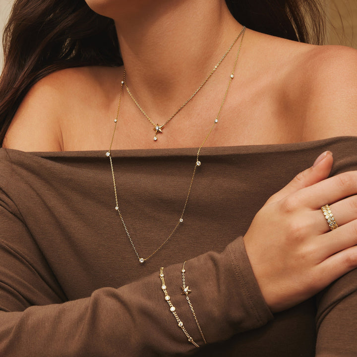 Ania Haie Gold Sparkling Star Drop Stud Earrings