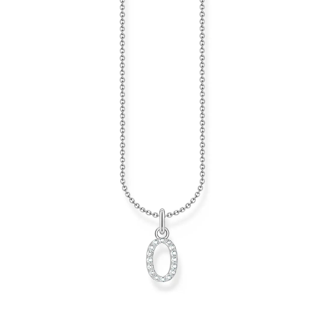 THOMAS SABO NECKLACE with Letter Pendant O and White Zirconia - SILVER TKE2254