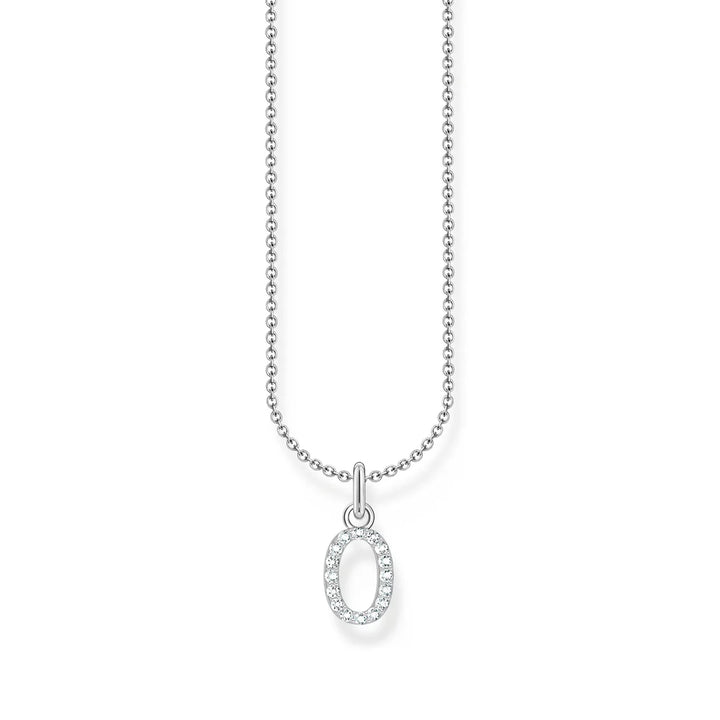 THOMAS SABO NECKLACE with Letter Pendant O and White Zirconia - SILVER TKE2254