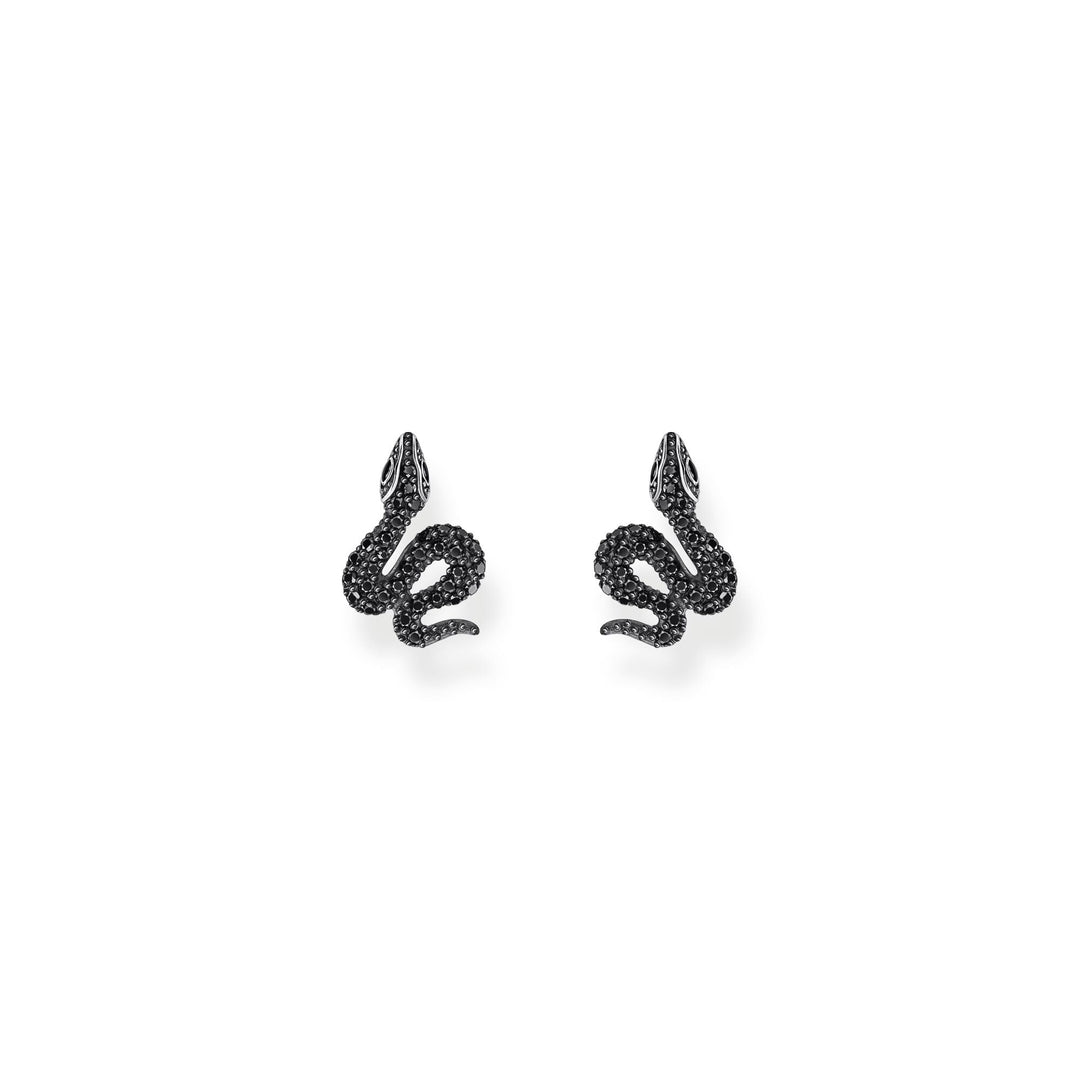THOMAS SABO Snake small ear studs with black zirconia