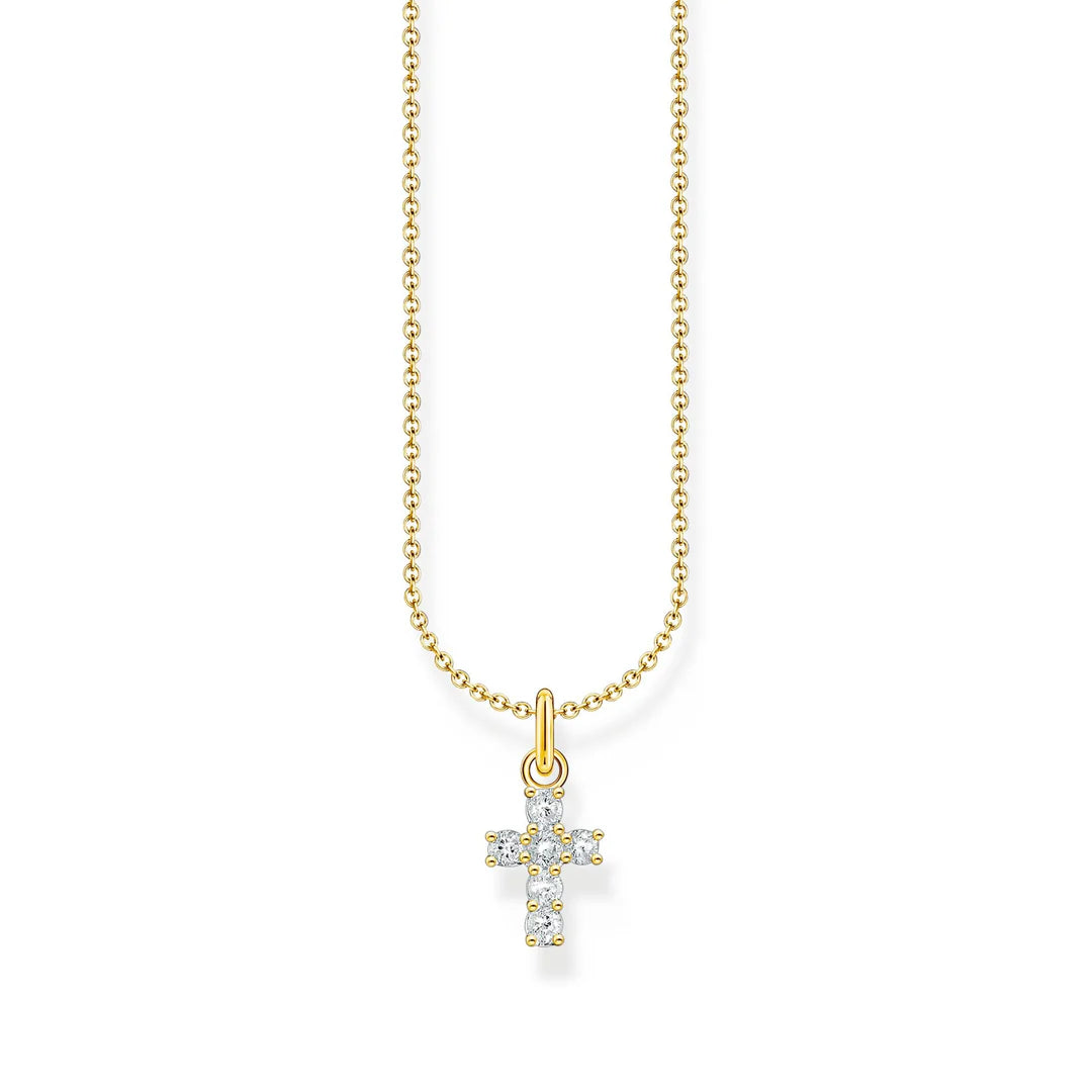 THOMAS SABO CROSS PENDANT NECKLACE with White Zirconia TKE2226Y