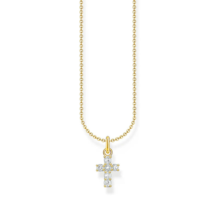 THOMAS SABO CROSS PENDANT NECKLACE with White Zirconia TKE2226Y