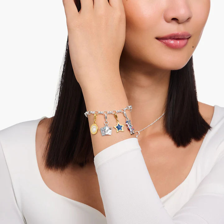 THOMAS SABO Silver Blackened Wish Upon A Star Letter Charm CC2061