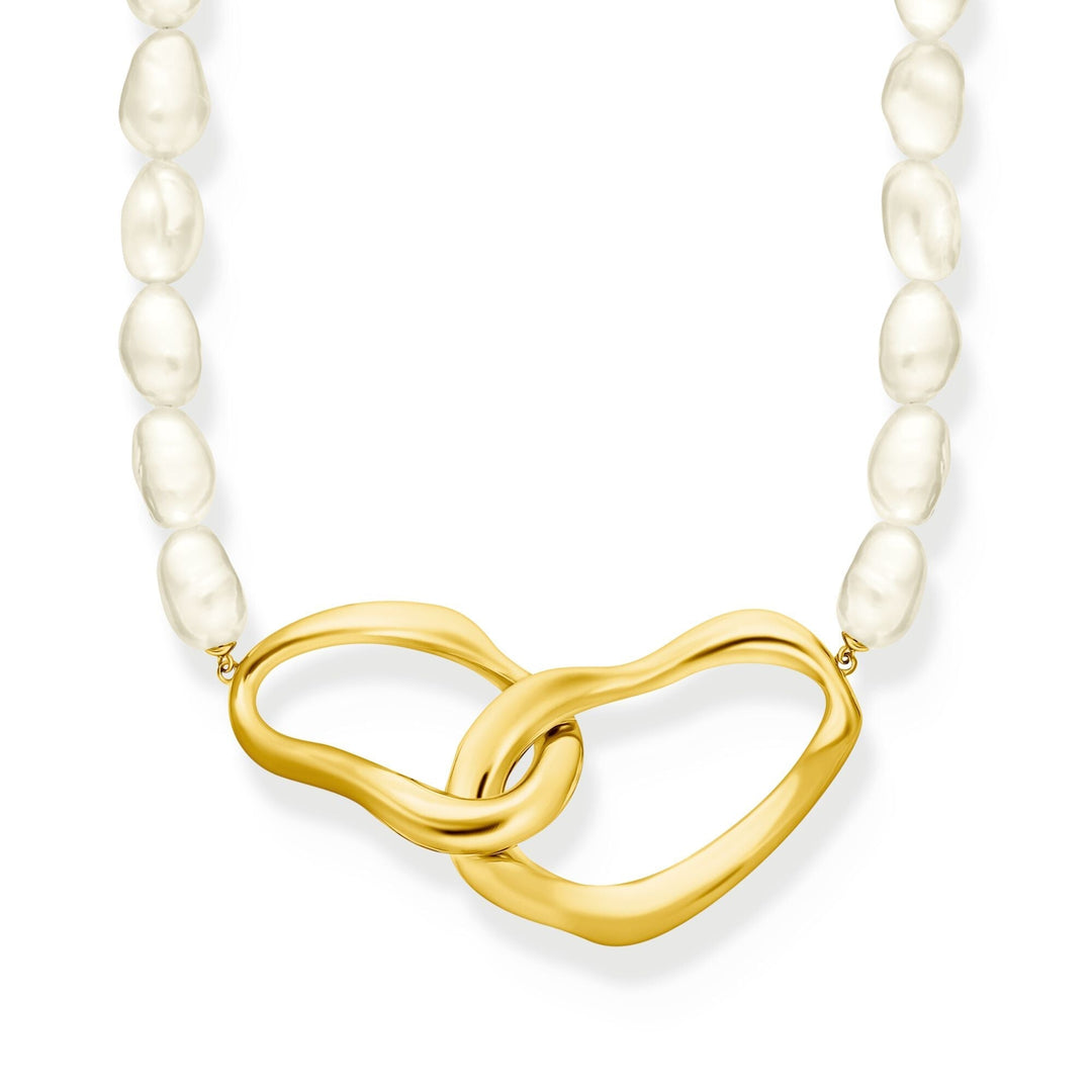 THOMAS SABO Bold Pearl Necklace in Gold
