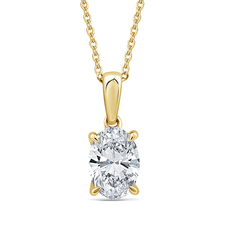1.00ct Lab Grown Diamond Necklace in 9K Yellow Gold