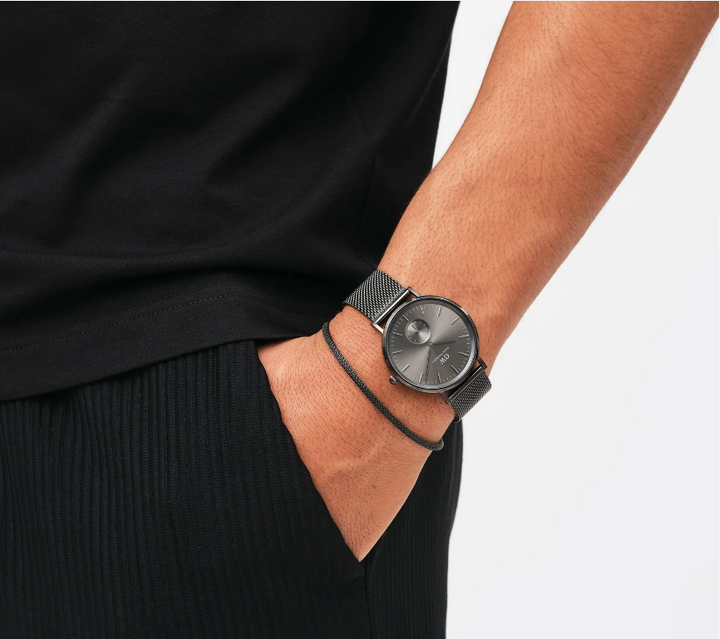 DANIEL WELLINGTON Perfect Pair Mesh Bracelet Graphite Thick