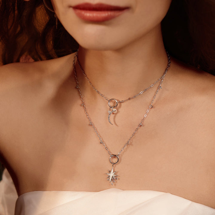 Ania Haie Silver Shimmer Chain Charm Connector Necklace N052-07H