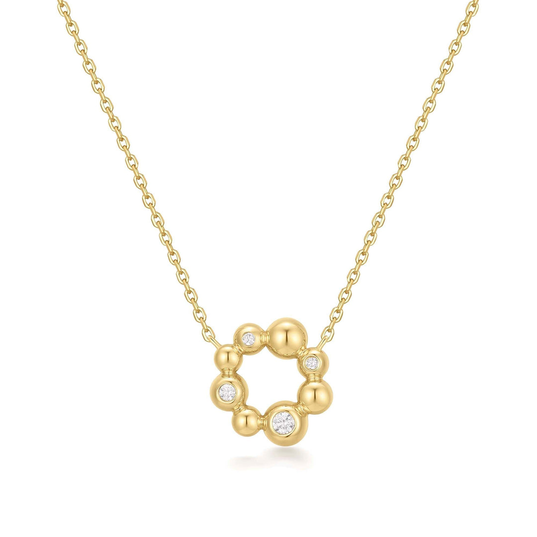 Ania Haie Gold Asymmetric Beaded Circle Necklace