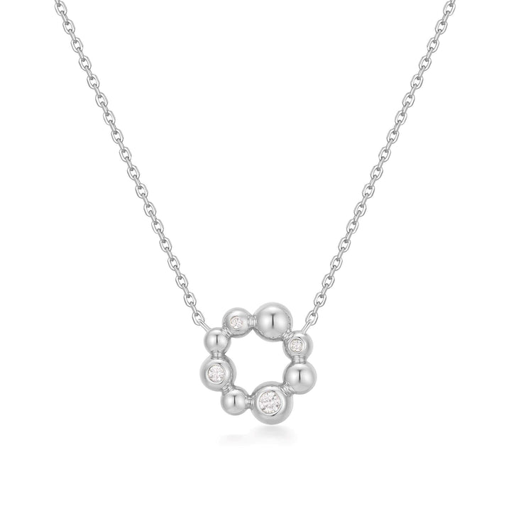 Ania Haie Silver Asymmetric Beaded Circle Necklace