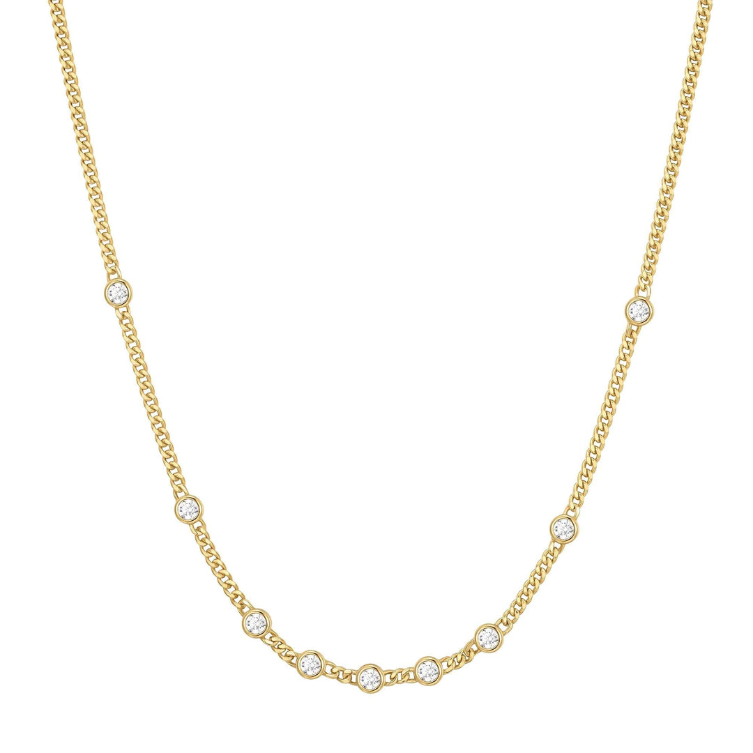 Ania Haie Gold Multi Station Round Stone Chain Necklace