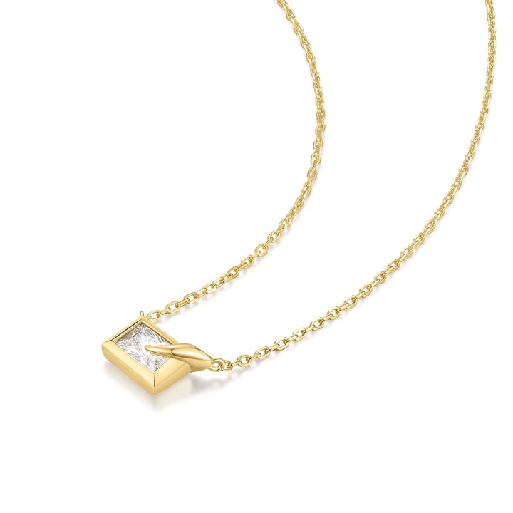 Ania Haie Gold Sparkling Bezel-Set Cube Necklace