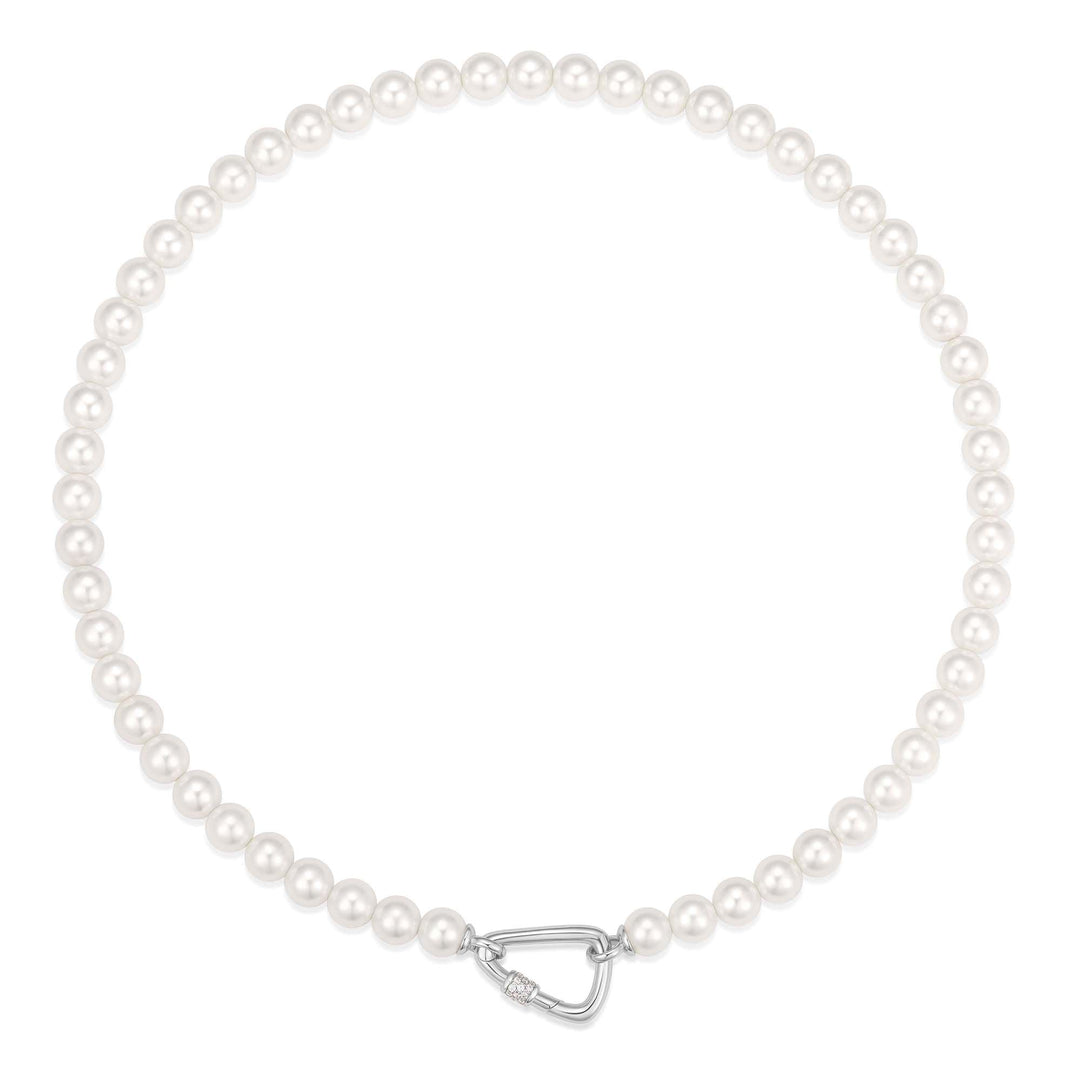 Ania Haie Silver Lobster Clasp Shell Pearl Necklace